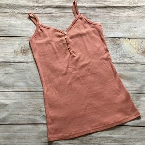 Active Basic Ribbed Tank Top Thin Strap NWOT Juniors Size Small Coral